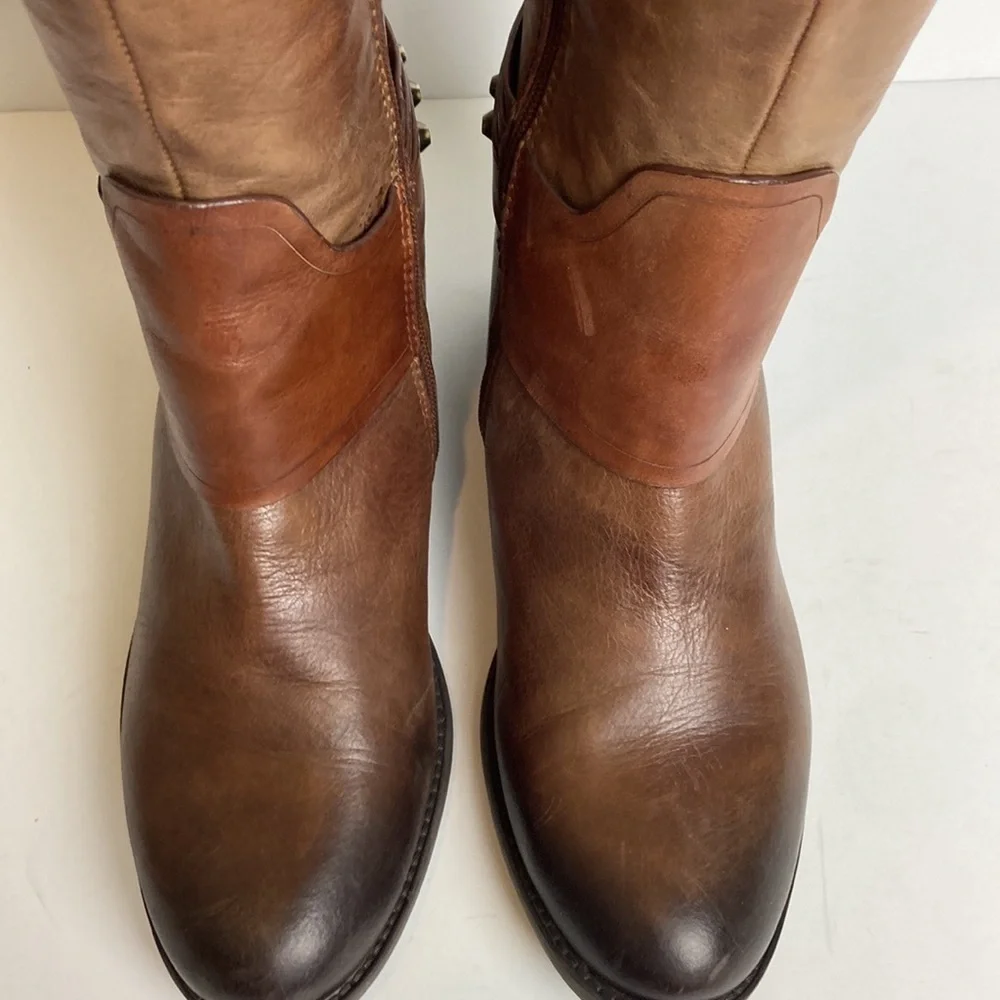 Vince Camuto Beatrix Harness Boot in Russet Sz 8 Riding Knee High Equestrian
